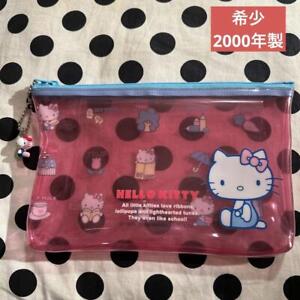 Hello Kitty Mascot Clear Pouch Pencil Case Pen Made In 2000