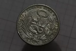 🧭 🇵🇪 PERU 1 SOL 1926 SILVER SHARP DETAILS B66 #Z5118 - Picture 1 of 2