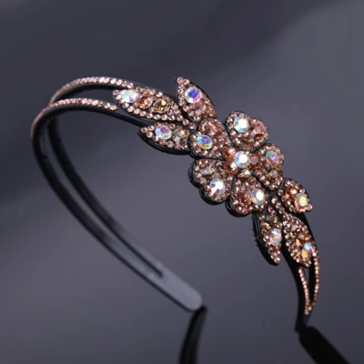 Nueva diadema antideslizante para mujer con diamantes de imitación brillantes diadema flor cristal diadema Foto 1 de 4