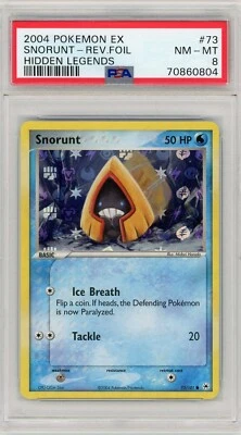 2004 Pokémon EX Hidden Legends Reverse Foil Snorunt #73 PSA 8 - Image 1 of 2