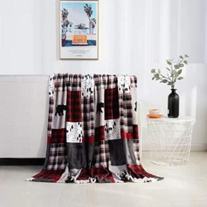 Elegant Comfort Velvet Touch Ultra Plush Christmas Holiday Printed Fleece - Picture 1 of 7