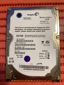 SEAGATE HDD 40GB 2.5" IDE HARD DISK ST9408114A 100% TEST VEDI FOTO - Foto 1 di 10