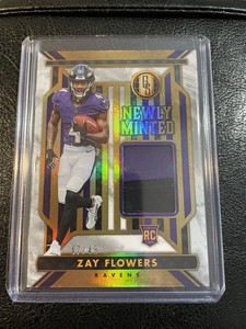 2023 Panini Gold Standard Zay Flowers Newly Minted Memorabilia White Gold 47/49