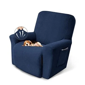  Chair Covers,Lazy Boy Covers Stretch Couch Cover Slipcovers Recliner Navy Blue - Picture 1 of 7