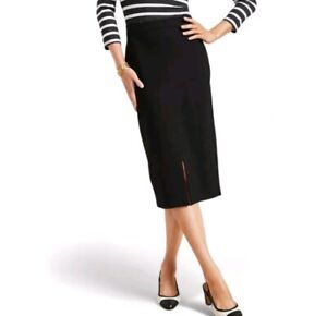 Talbots Irish Linen Skirt Size 12 Black NWT Vintage Timeless 