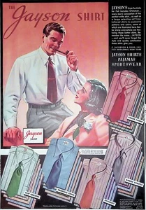 Vtg Print Ad The Jayson Dress Shirt Jayson's Shirts-Pajamas-Sportswear 1938 - Picture 1 of 1