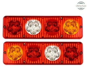 PAIR OF 24V REAR STOP 20 LED LIGHTS INDICATOR LAMP TRAILER TRUCK TIPPER VAN - Picture 1 of 8