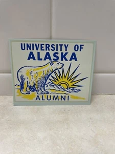 Calcomanía Aqua-Cal vintage - ex alumnos de la Universidad de Alaska - Imagen 1 de 5