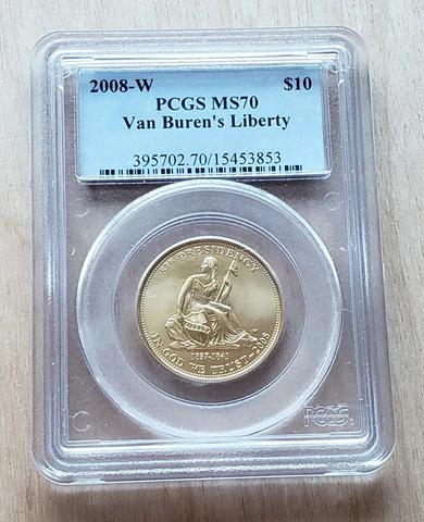 Van Buren's Liberty PCGS MS 70 Gold Coin Cover