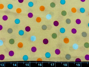 Tina SCRAP 9"x21" Circles Polka Dots Pastel Easter Yellow Pink Fabric Cotton - Picture 1 of 1