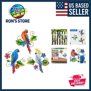 Metal Parrots Wall Decor Outdoor Decorations for Yard,Outdoor Garden Decor,Me... - Picture 1 of 8