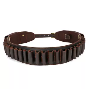 TOURBON Leather 12GA Ammunition Belt Shotgun Bullets Waistband Bandolier Gift AU - Picture 1 of 24