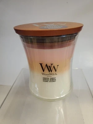 WoodWick 9.7 Oz  Coastal Sunset Seaside Mimosa Island Coconut Trilogy Candle - Image 1 of 4