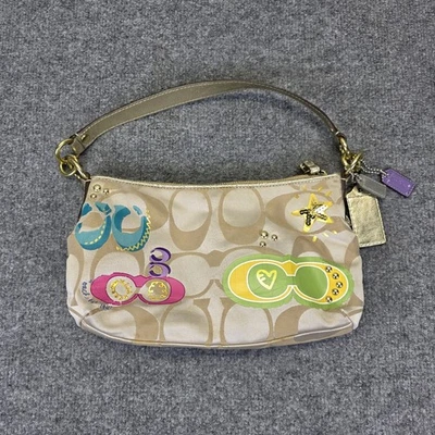 Coach F17589 Gold Multi Color Hobo Bag Shoulder Purse Signature Coach Logos Y2K - image 1 of 4