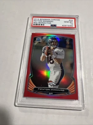 2014 Bowman Chrome Peyton Manning #25 Red /25 Psa 10 POP 1 💥💥💥 - Image 1 of 3