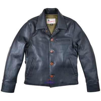 FiveStar Leather Fashion Bomber Black Sportswear Men's Vintage Style Jacket - Image 1 of 4