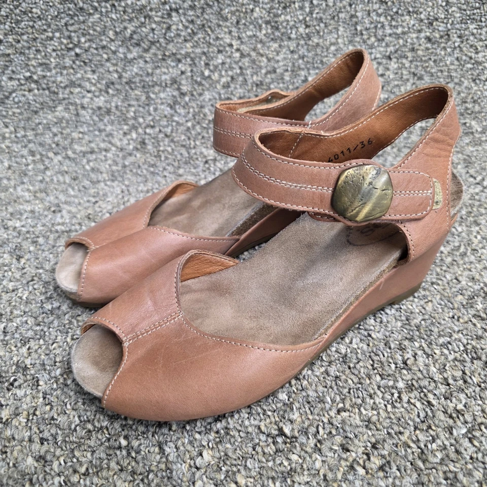 Women's Taos Carousel Wedge Open Toe Sandals Brown  Leather Size 36 / 5-5.5 US - Image 1 of 4