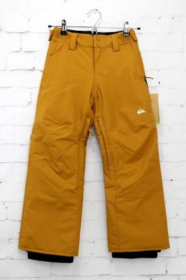Pantalones de nieve Quiksilver Estate para jóvenes, niños/niños medianos 12 años, marrón espino amarillo nuevos Foto 1 de 2