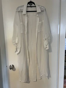 Jones New York Long Button Up Shirt/cover Up Size L - Picture 1 of 4