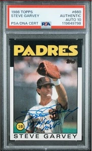 1986 Topps Steve Garvey Signed Baseball Card PSA/DNA Certified Auto 10 74 NL MVP - Picture 1 of 4
