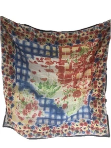 35” Red Poppy Scarf Colorful 100% polyester Made In Italy  - Picture 1 of 5