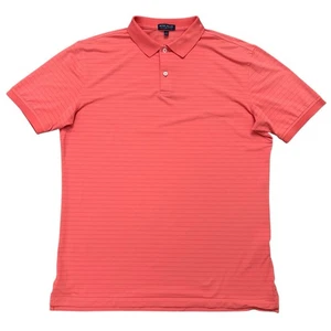 Peter Millar Crown Crafted Polo Shirt Mens Size L Short Sleeve Golf Pink Striped - Picture 1 of 6
