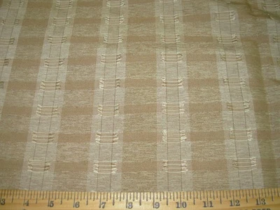 TELA TAPICERÍA CORTINAS BEIGE A CUADROS PESTAÑAS VERBENA 5 YARDAS POR MENOS Foto 1 de 3