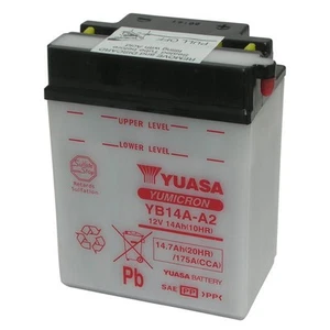 BATTERIA YUASA YB14A-A2 12V 14AH POLARIS TRAIL BOSS L 4X4 400 1990 1994 - Foto 1 di 4