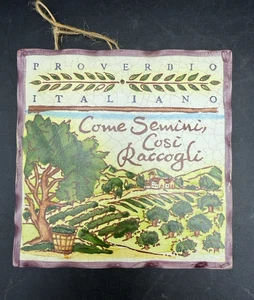 2012 Cortopassi Family Hand Painted Tile Proverbio Italiano Cerosella Italy - Picture 1 of 3