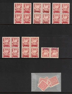 Estampillas Polonia 1919 variedad color 5 x bloque 4 - Imagen 1 de 1