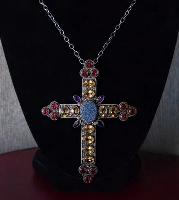 Nicky Butler RAJ COLLECTION LIMITED EDITION 925 Sterling Silver Cross Necklace - Image 1 of 4