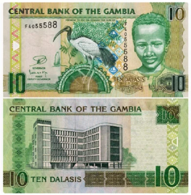 Gambia 10 Dalasis 2013 P 26 c UNC New Banknote - Image 1 of 2
