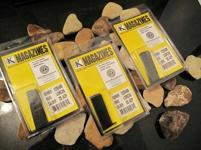 3-Pack Fits Lorcin L25 FACTORY MAGAZINE NEW 6rd Mag .25 ACP Black USA MADE! - Image 1 of 4