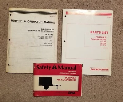 Портативные компрессоры Gardner-Denver СПИСОК ЗАПЧАСТЕЙ 175 CFm 190 250 март 1991 г. и более - Изображение 1 из 4
