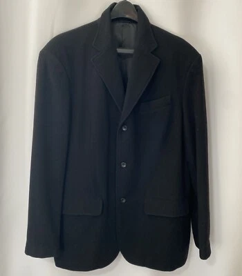 Blazer Traje Chaqueta Eddie Bauer Negro Un Pecho XL ALTO 80% Lana Forrada Foto 1 de 4