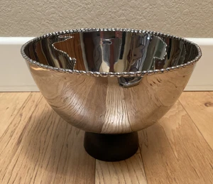 Michael Aram Large 10”x7” Decorative Silver Wood Base Centerpiece Fruit Bowl - Bild 1 von 7