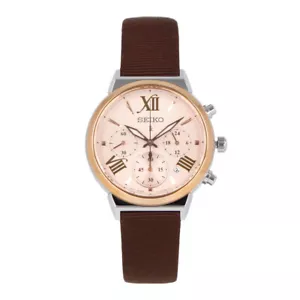 SEIKO LUKIA SRWZ68P1 SRWZ68P chronograph Quartz Analog Pink Brown - Picture 1 of 5