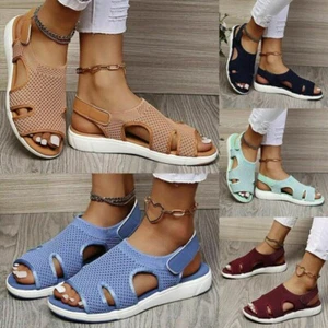Ladies Comfort Flat Women Casual Orthopedic Summer Shoes Size Wedge Sandals - Picture 1 of 8
