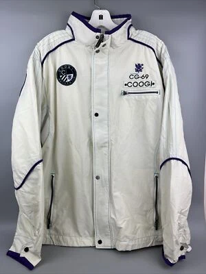 Coogi Australia CG/69 Full Zip Men’s Jacket Size L Cream color with purple - Image 1 of 4