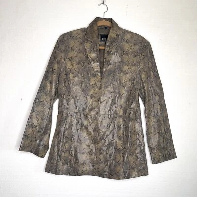 Adler Collection Vintage Snake Print Leather Jacket Long size medium - Image 1 of 4