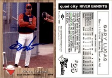 Gary Lucas Signed 2002 Grandstand Quad City River Bandits #NNO Card Auto