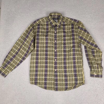 Camisa De Colección Jhane Barnes Storm Para Hombres Pequeña Verde A Cuadros Abotonada De Gran Tamaño Foto 1 de 4