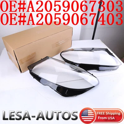 1 par de faros ABS transparentes para Mercedes-Benz Clase C W205 2015-2018 EE. UU. Foto 1 de 4
