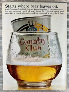 Country Club Malt Liquor Beer 1967 Vintage Print Ad - Picture 1 of 1