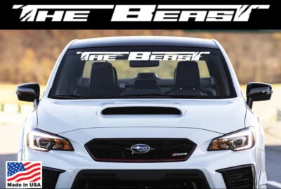 fits Subaru wrx impreza outback forester sti THE BEAST windshield decal sticker - Image 1 of 4