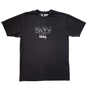 Vans X Daniel Johnston T Shirt Mens Medium Black Graphic Respect Short Sleeve - Picture 1 of 14