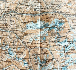 Map Vallee Du Veneon Southern France Rare 1914 Lithograph WW1 Era WHBS - Picture 1 of 2