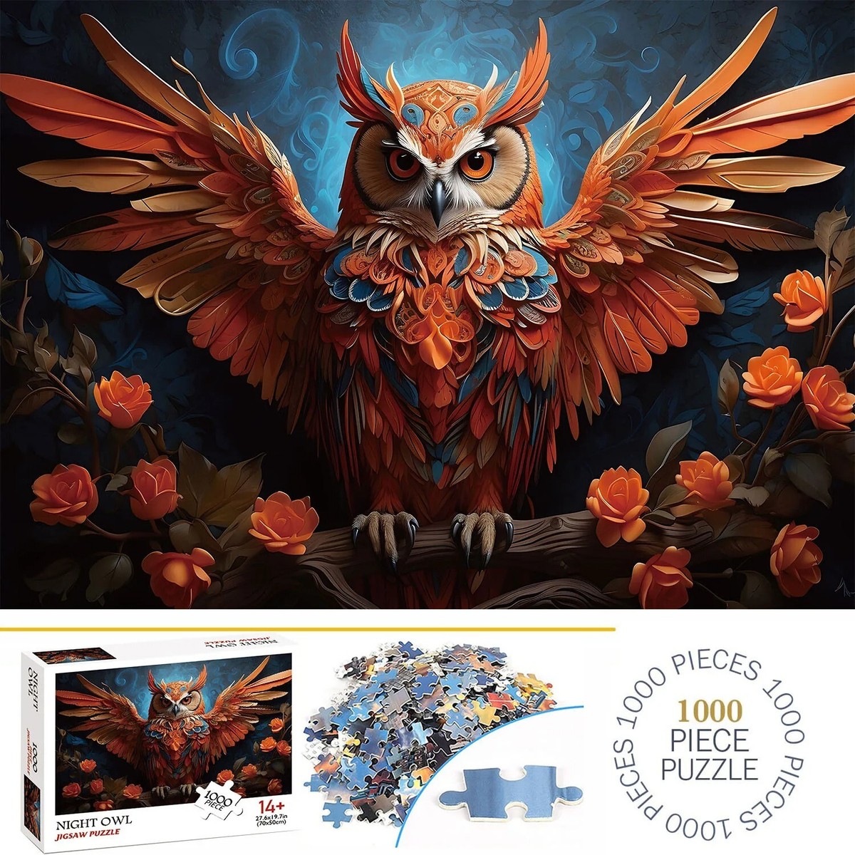 1000 Teile Holz-Puzzle Für Erwachsene - Tier & Vogel Motiv Mit Praktischem Holzbrett