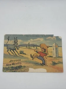 Vintage 1930's Comic Postcard I'm in New Mexico My Ass is in Arizona - Funny - Picture 1 of 9