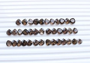 Quartz Gemstone Natural Smoky Quartz Emerald Cut Faceted Loose Cabs Lot 8X8MM - Picture 1 of 6